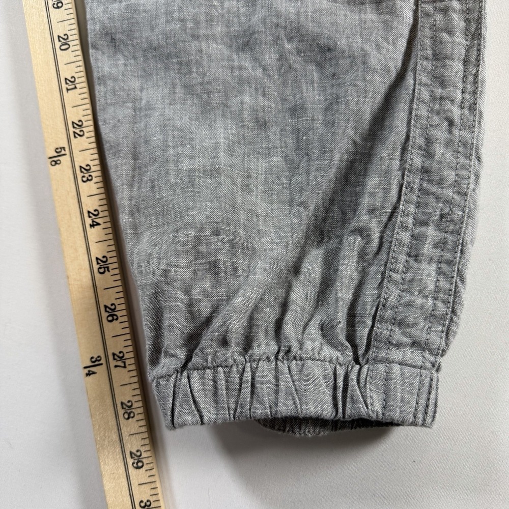 Athleta Women Cabo 100% Linen Jogger Pants Sz 16 Gray Drawstring Resort Coastal - Picture 10 of 11